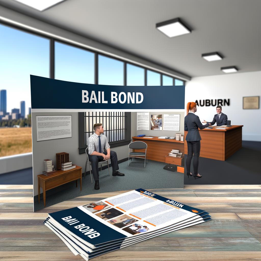 Signage for a BAIL BONDS service agency offering 24/7 assistance