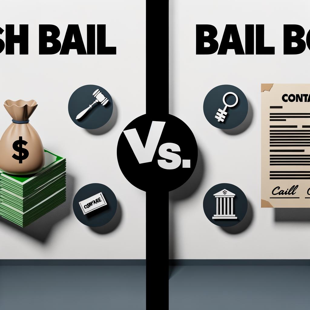 Handcuffs and cash representing BAIL BONDS assistance
