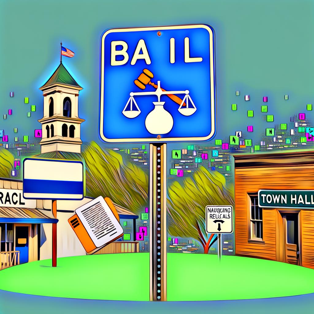 Signboard displaying 24/7 BAIL BONDS assistance